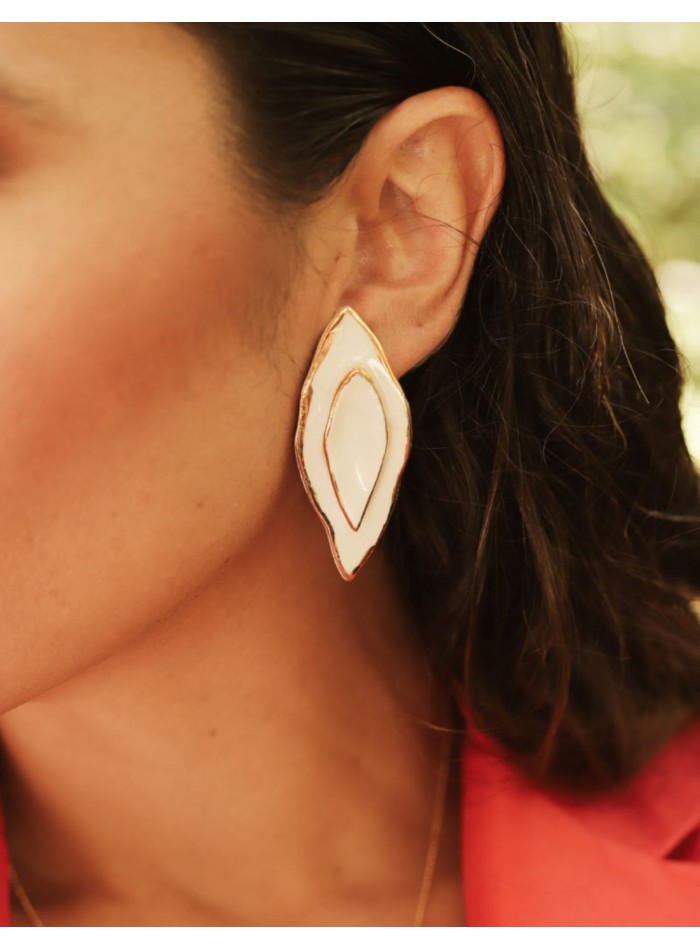 Pendientes de cerámica esmaltada para mujer
