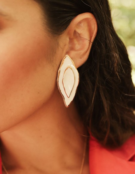 Pendientes de cerámica esmaltada para mujer