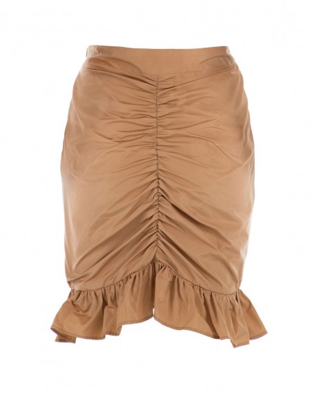 Camel Frilly skirt with ruffles