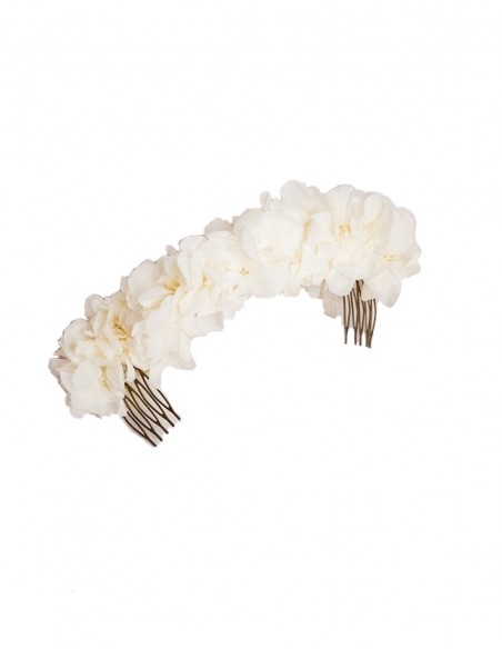 Guest comb with hydrangea flowers at INVITADISIMA by Les Couronnes