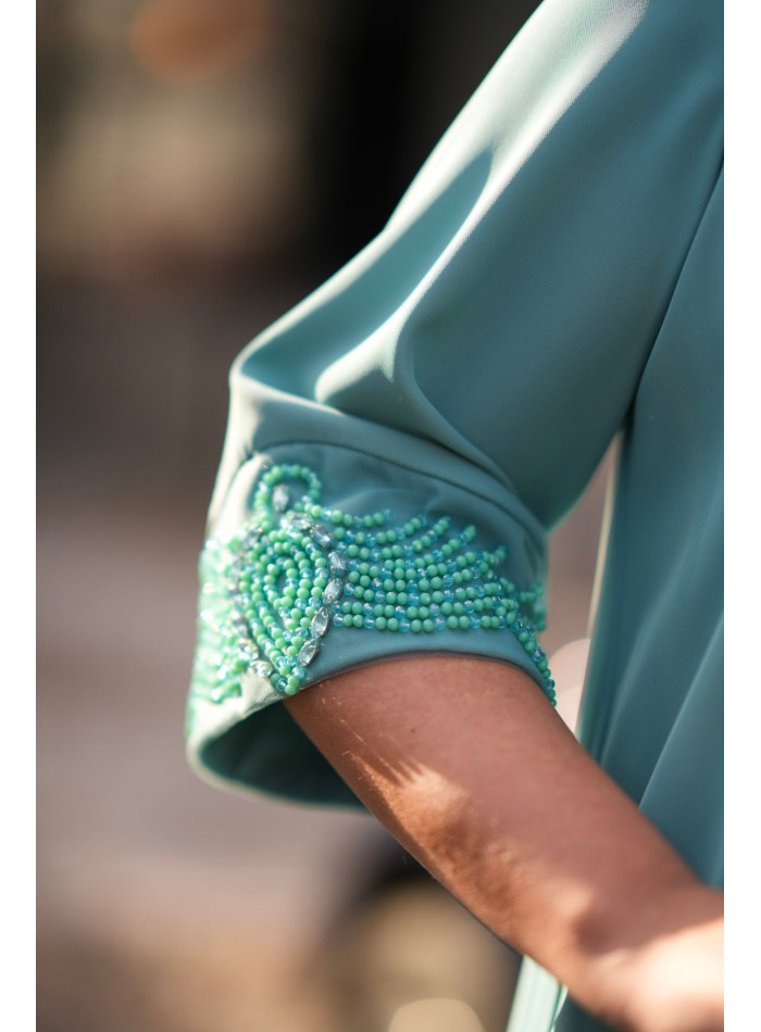 Conjunto de pantalón y blusa estilo casaca