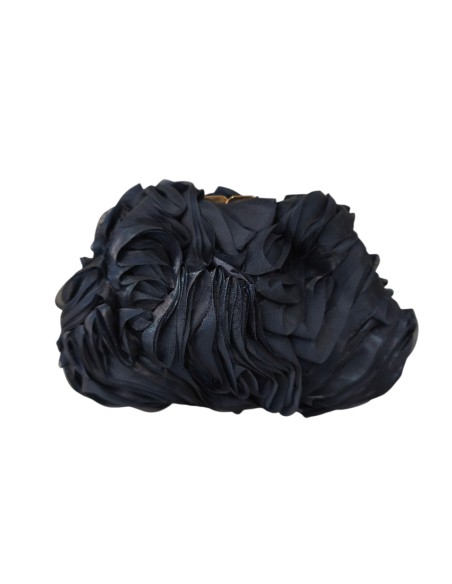 Clutch with floral details in tulle and chiffon