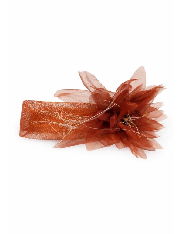 Tocado tipo bandó con flor de organza 2