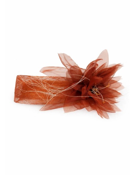 Tocado tipo bandó con flor de organza