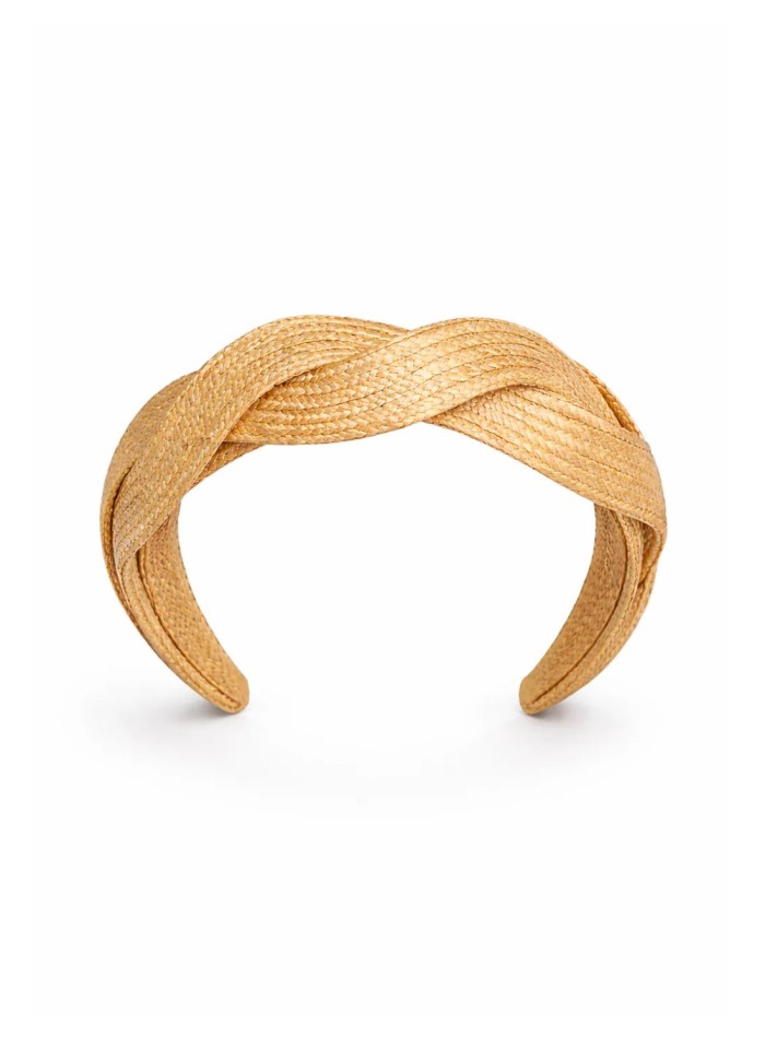 Diadema trenzada de rafia