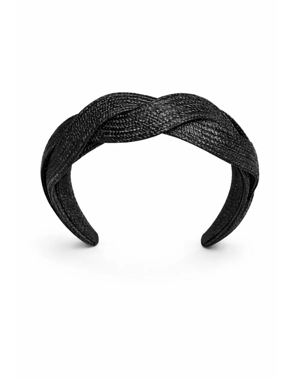 Black braided raffia headband 2