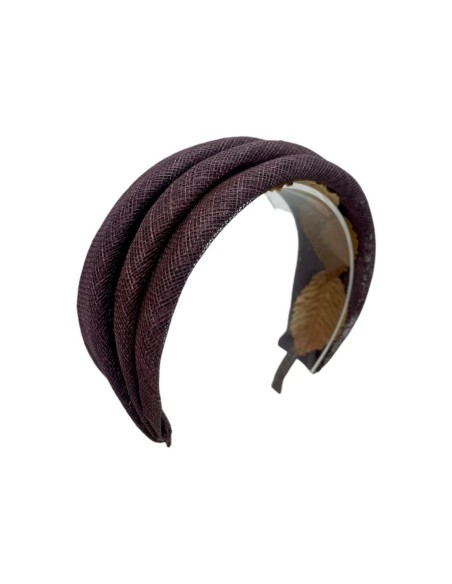 Chocolate-brown raffia headband for a wedding guest