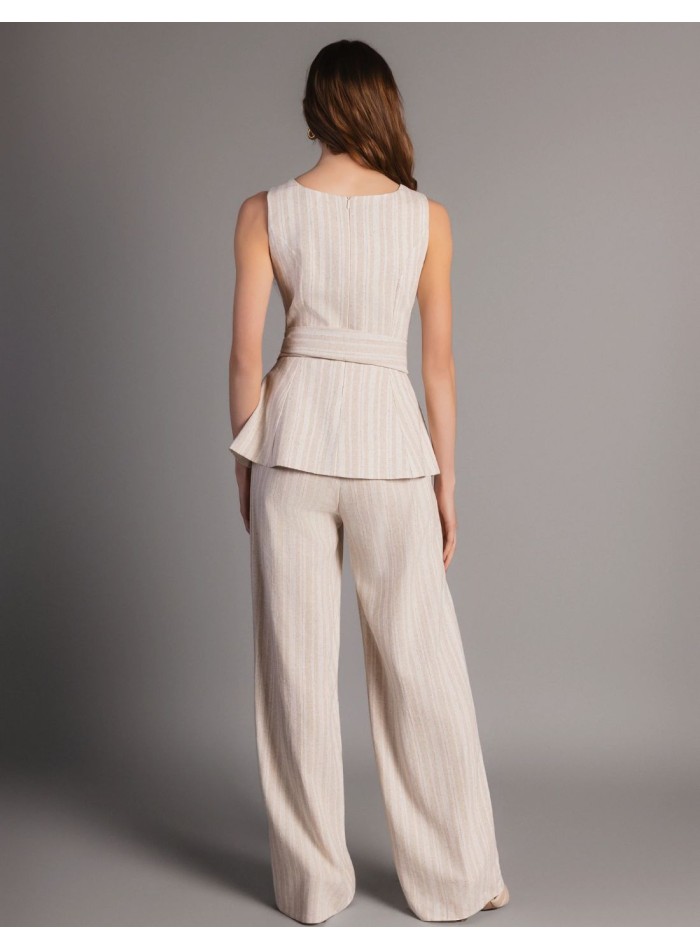 Haut à bretelles avec peplum et ceinture