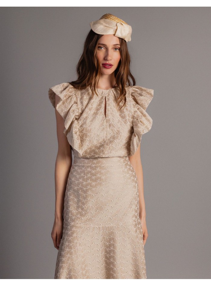 Short top made of Tencel fabric with...