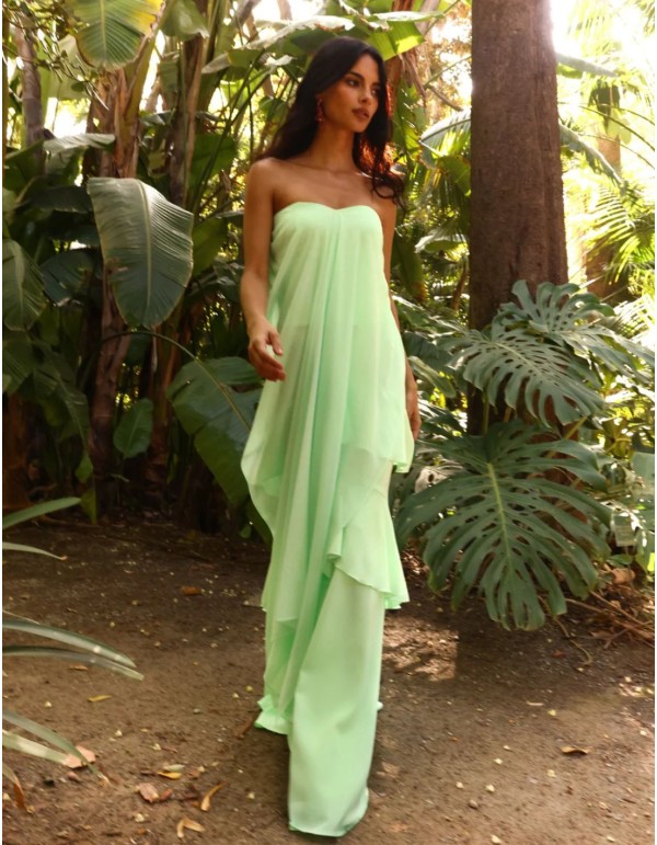 Top with a multi-position shawl in airy mint green chiffon