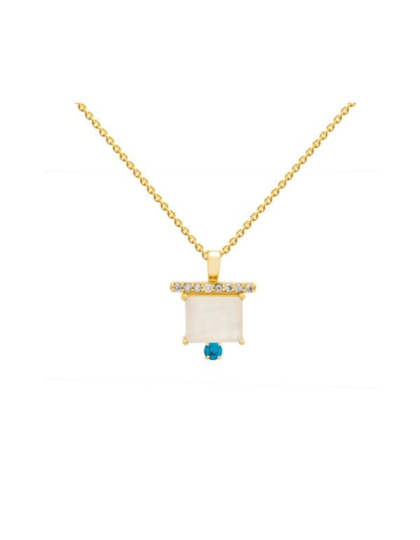 Colgante con piedras naturales de diseño rectangular 2