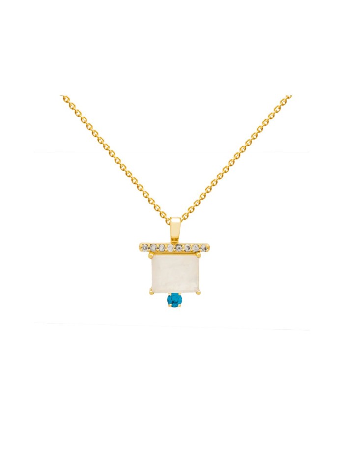 Colgante con piedras naturales de diseño rectangular