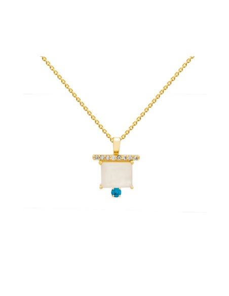 Colgante con piedras naturales de diseño rectangular