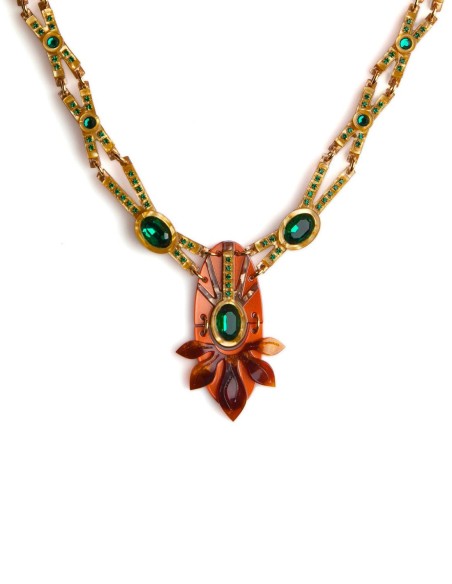 Collar en color cobre con pedrería para invitada