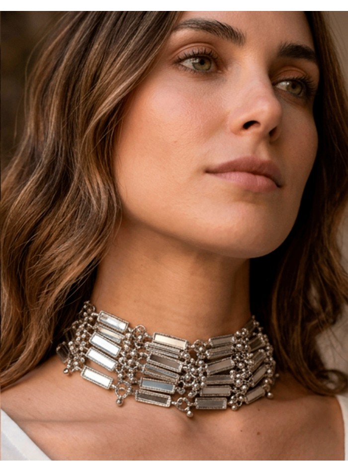choker plateado