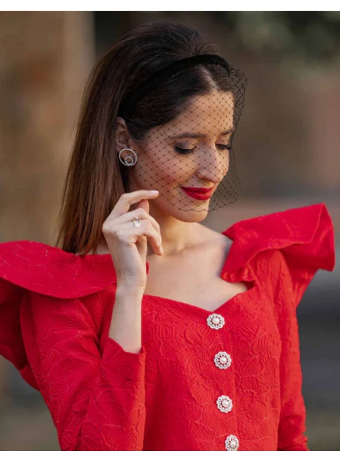 Pendientes con doble circunferencias y circonitas elegantes