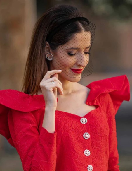 Pendientes con doble circunferencias y circonitas elegantes