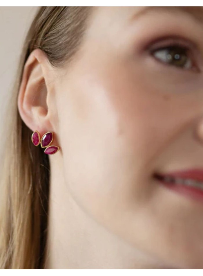 Pendientes de invitada con piedras de rubí