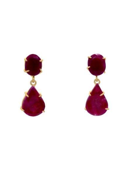 Pendientes de fiesta con piedras de color rubí