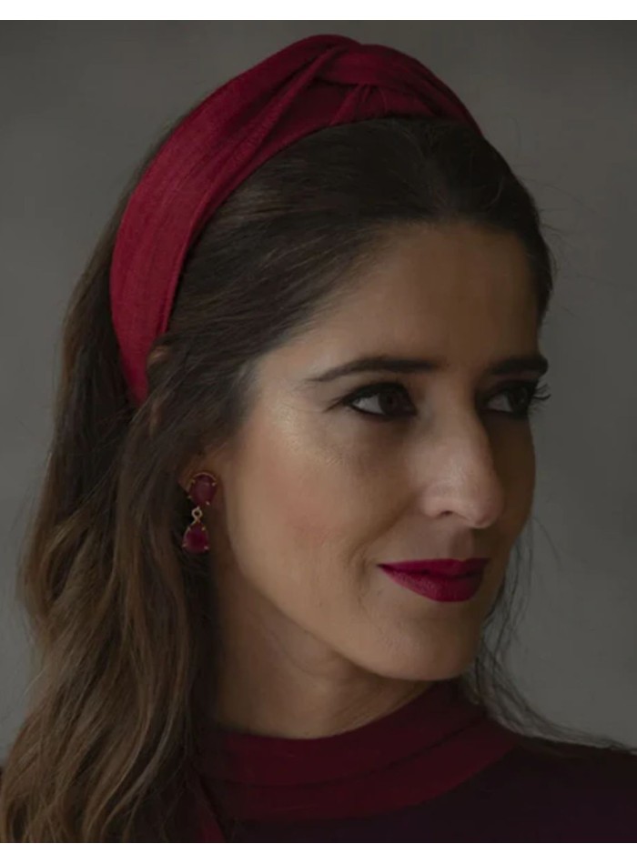 Pendientes para boda con piedras de color rubí