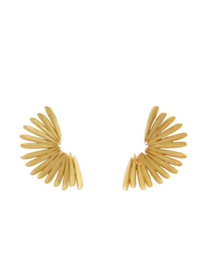 Boucles d'oreilles dorées incurvées, de...