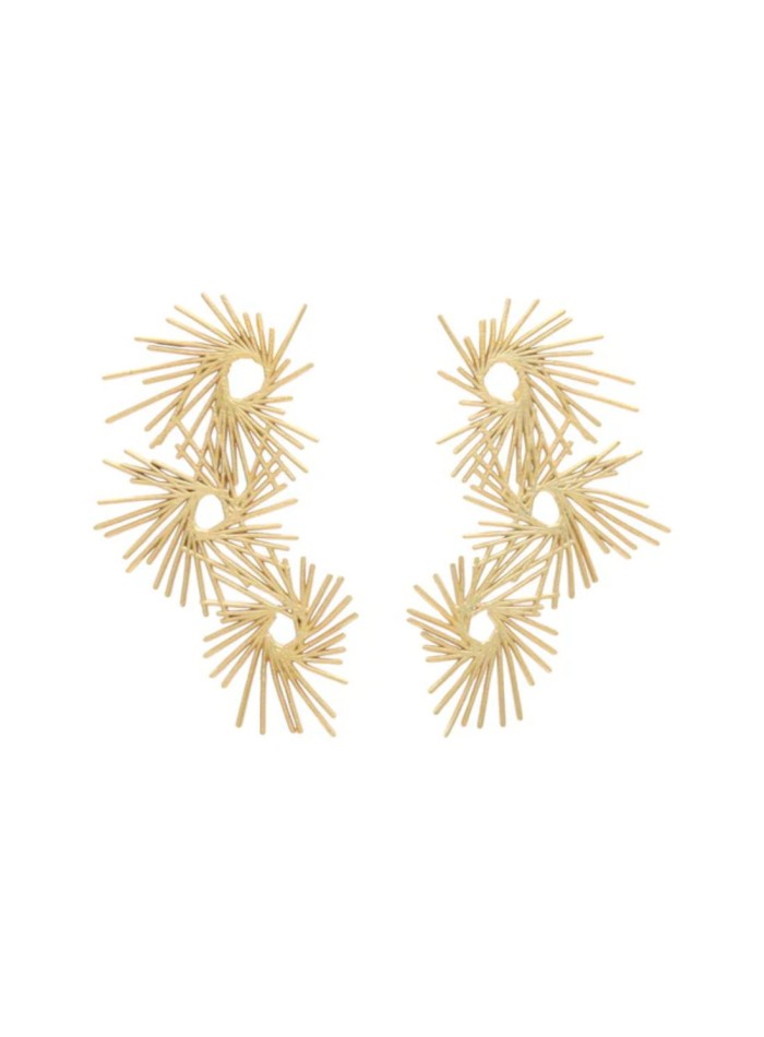 Pendientes largos dorados con circunferencias