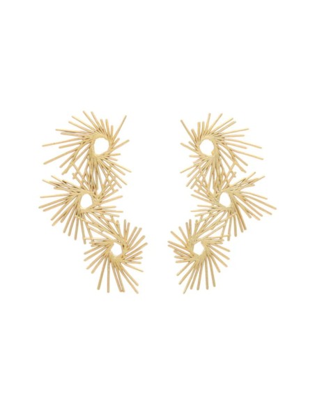 Long gold earrings with circles