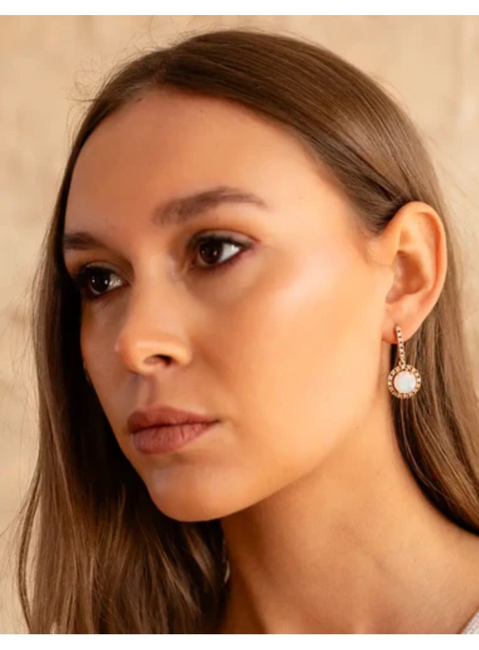 Pendientes de circonitas con piedra facetada