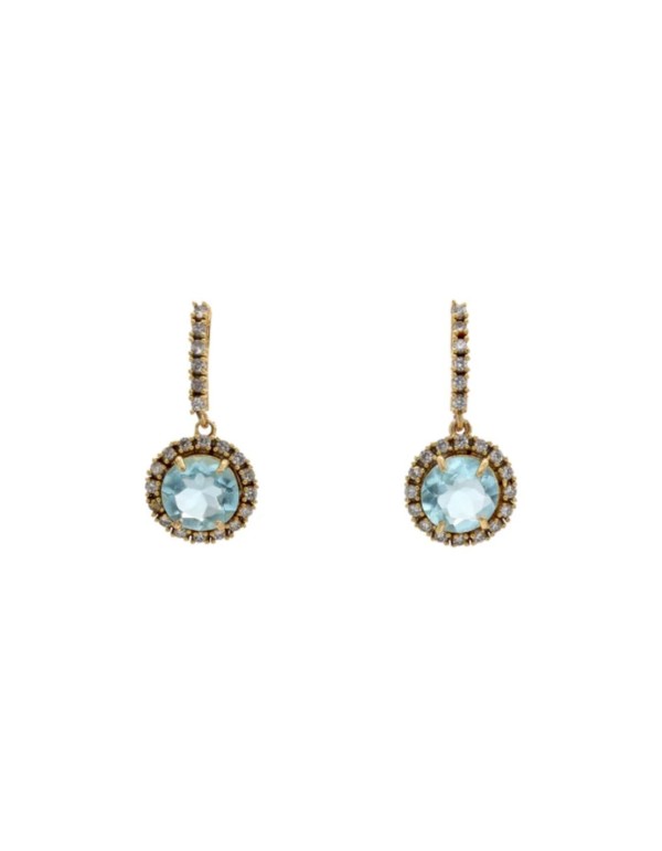 Petites boucles d'oreilles en zircone synthétique avec...