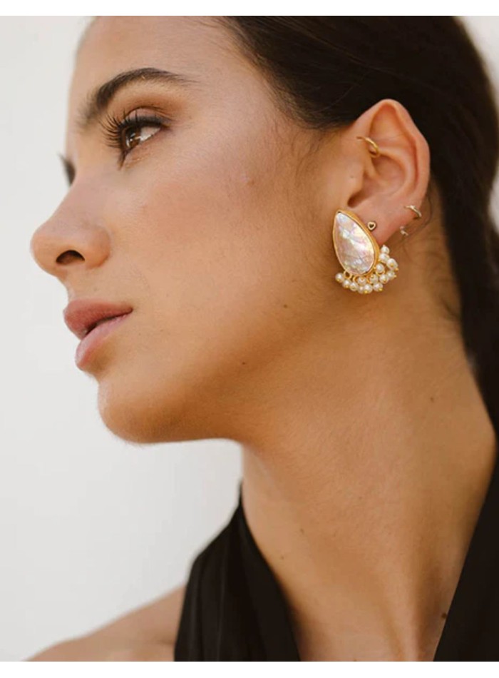 Boucles d'oreilles en forme de goutte roses...