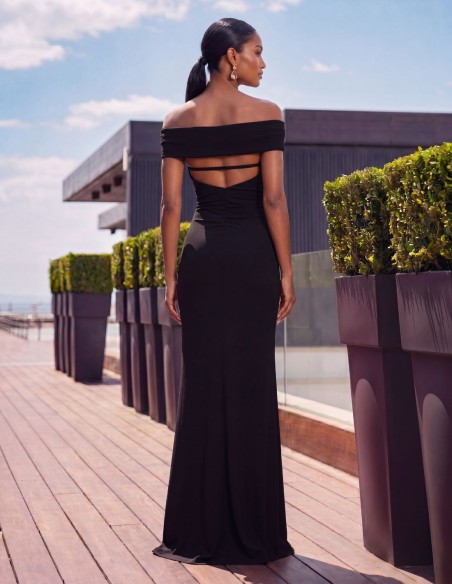 Vestido de invitada largo con espalda descubierta