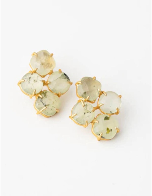 Pendientes con piedras verde claro 2