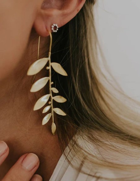 Pendientes con forma de hoja