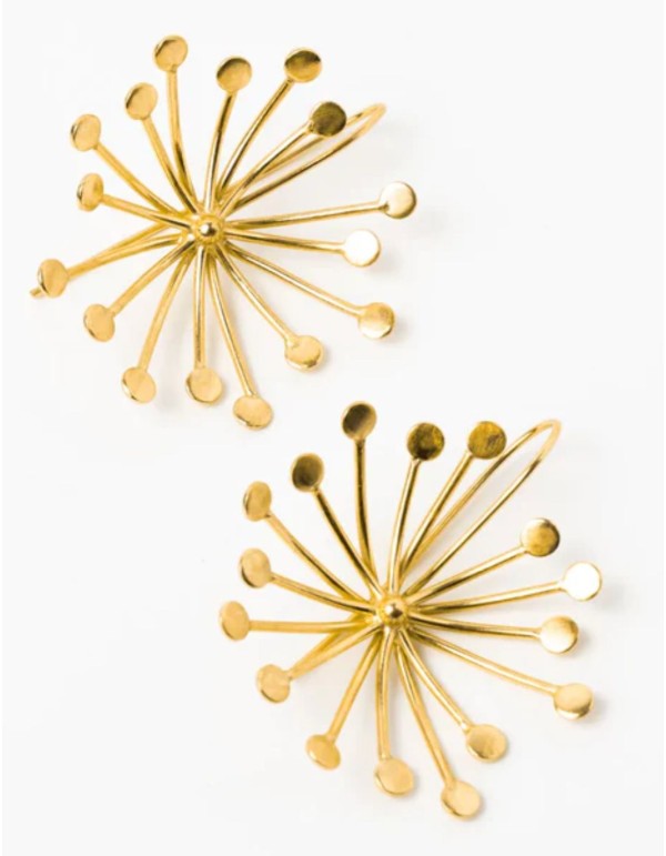 Boucles d'oreilles dorées « feux d'artifice » pour les...