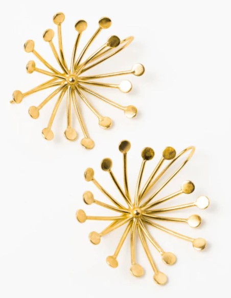 Boucles d'oreilles dorées « feux d'artifice » pour les invitées