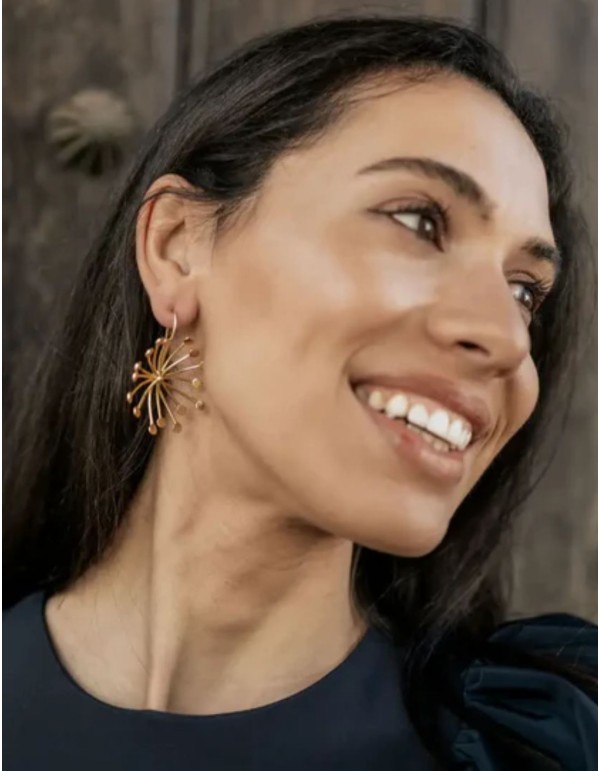 Gold Fireworks Earrings for a Wedding Guest 2