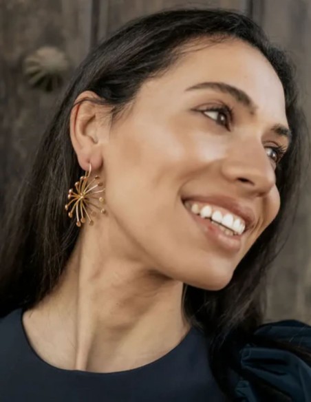 Boucles d'oreilles dorées « feux d'artifice » pour les invitées