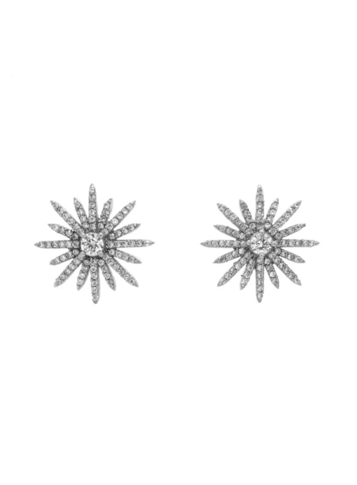 Boucles d'oreilles argentées en forme d'étoile...