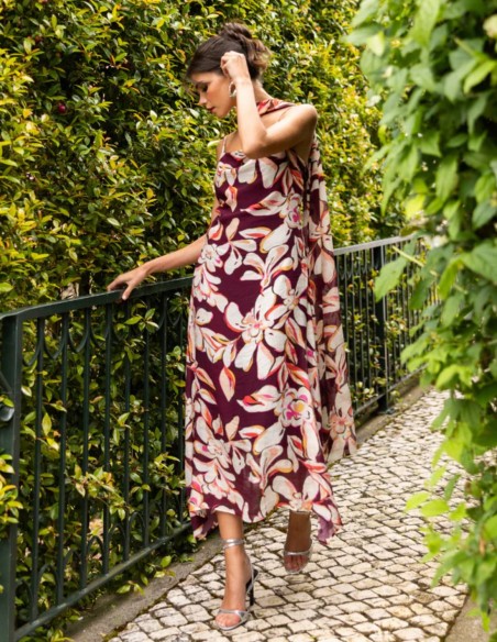 Vestido midi con estampado floral