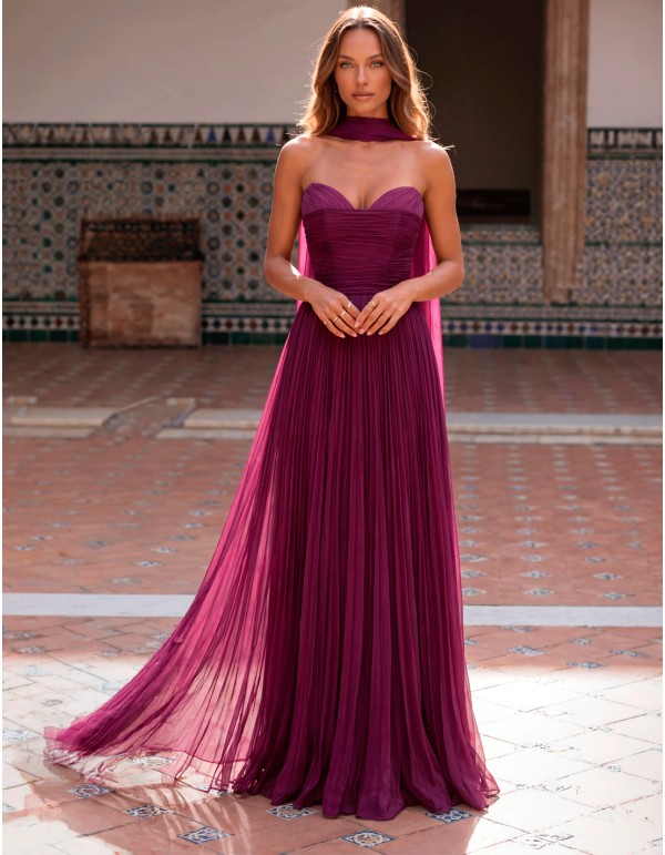 This long, bougainvillea-colored party dress 2