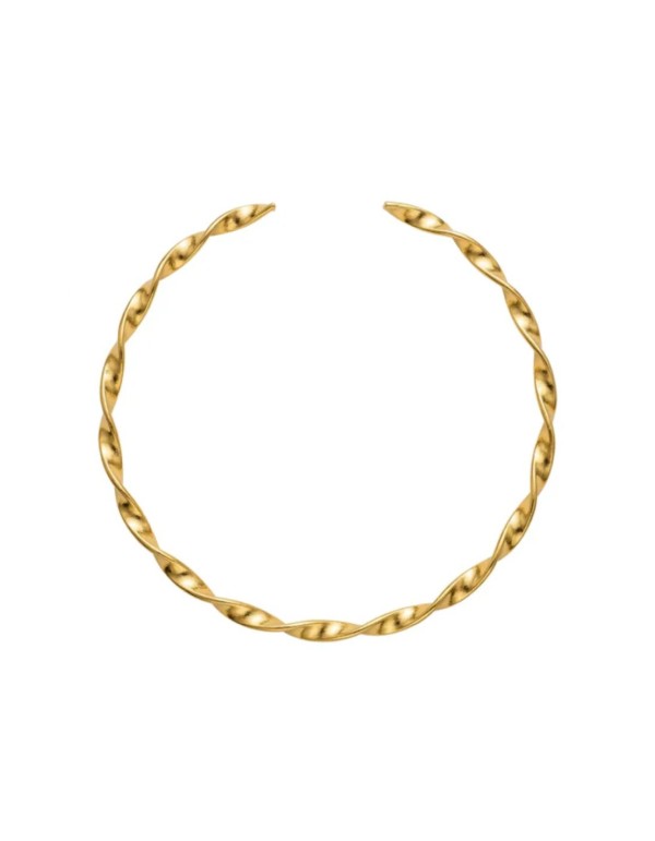 Gold rigid choker with a spiral design 2