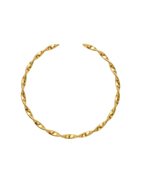 Choker rígido dorado con diseño de espiral
