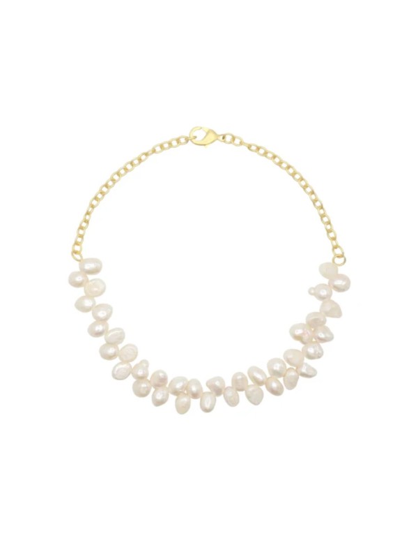 Gold choker made of irregular pearls 2