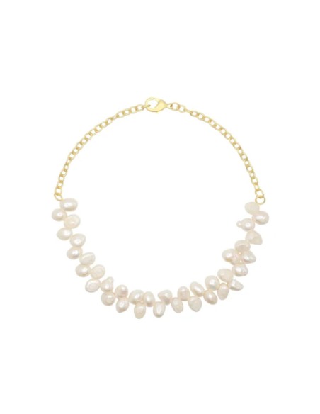 Gold choker made of irregular pearls