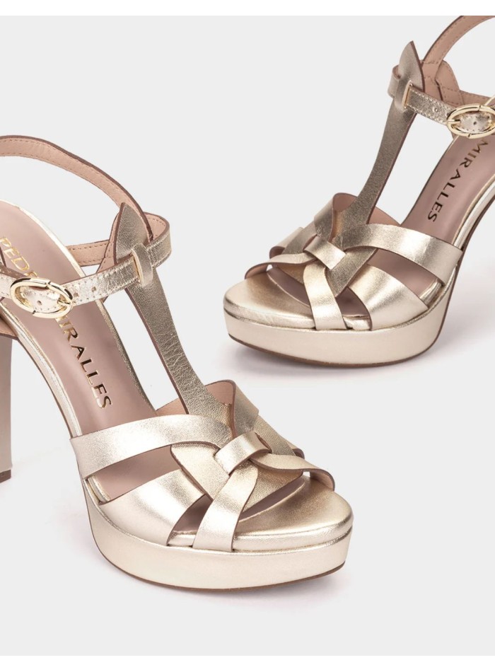 Sandalias de fiesta con tacón y plataforma platino para eventos