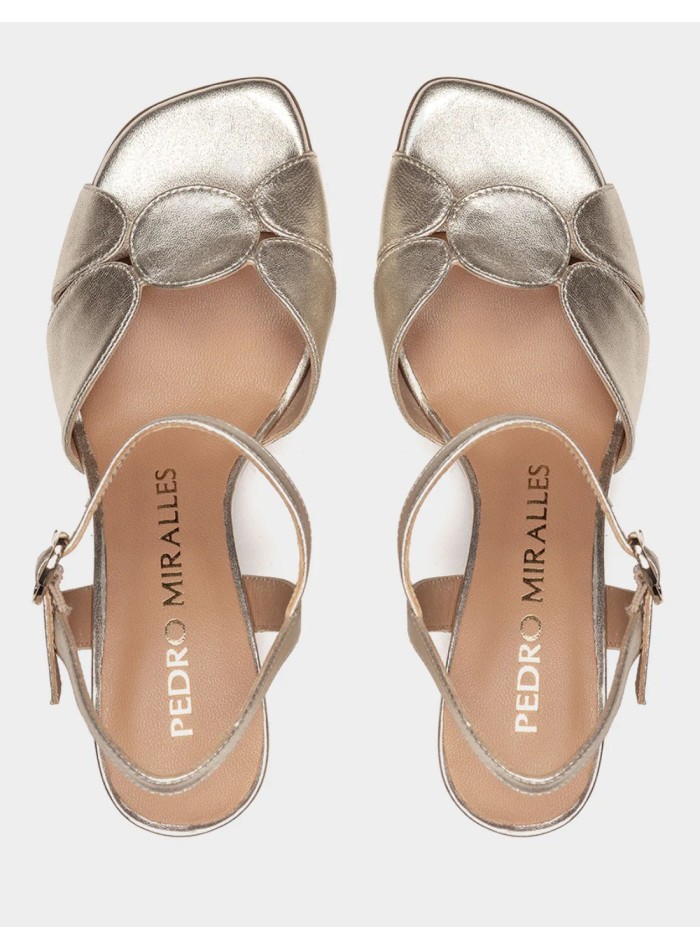 Gold Leather Heeled Sandals