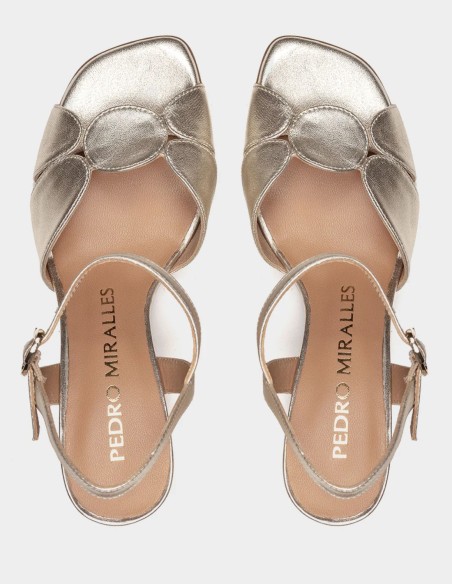 Gold Leather Heeled Sandals