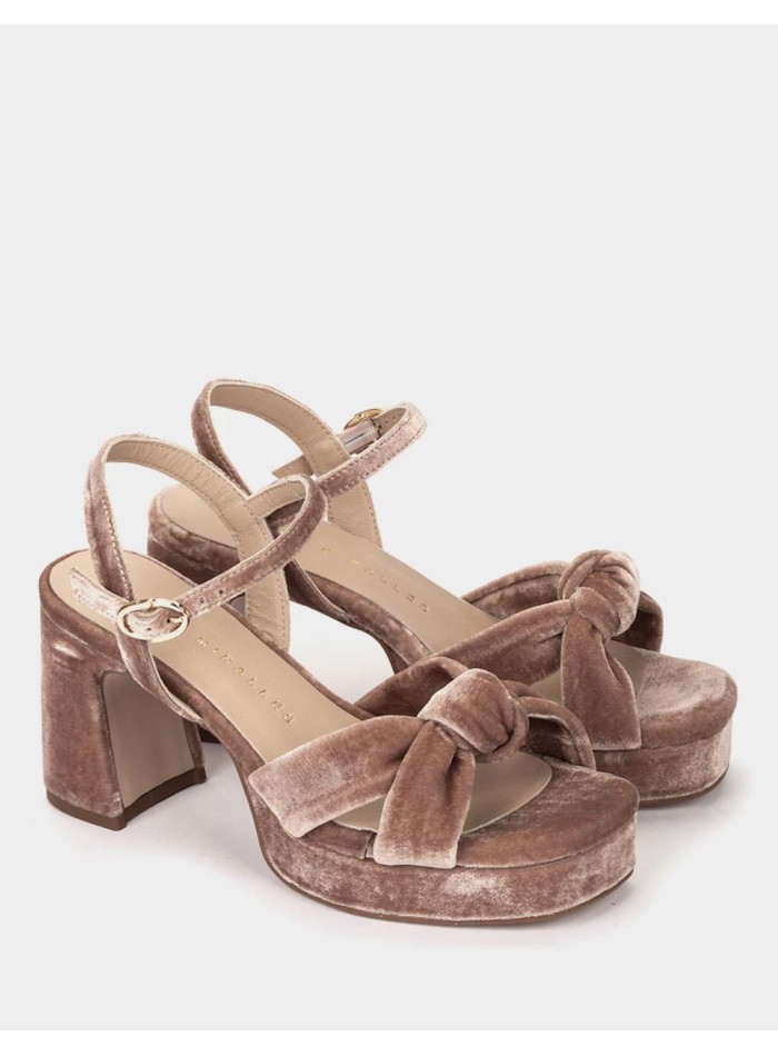 Sandalias de tacón de terciopelo