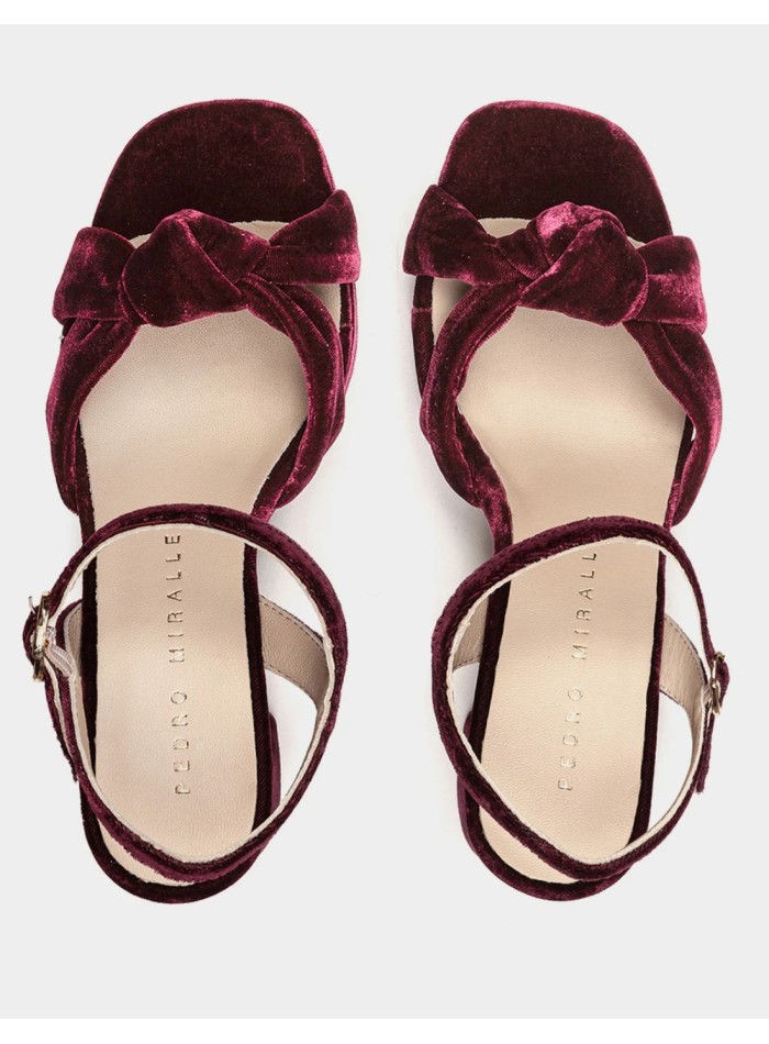 Sandalias de terciopelo con detalle de nudo