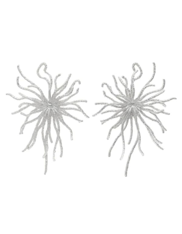 Silver earrings with a branch-like design 2